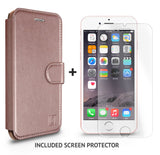 iPhone 6S Wallet Case, iPhone 6 Wallet Case, Durable and Slim, Lightweight with Classic Design & Ultra-Strong Magnetic Closure, Faux Leather, Rose Gold, Apple 6/6s (4.7 in)