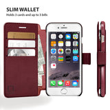 iPhone 8 Wallet Case, Durable and Slim, Lightweight with Classic Design & Ultra-Strong Magnetic Closure, Faux Leather, Burgundy, Apple 8 (2017)