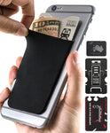 Cell Phones Wallet Pocket for Back of Phones - Gecko Stick-on Adhesive Pockets (Blank - Black)