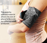 Phone Armband Sleeve: Running Jogging and Workout Cellphone Holder: Fitness Gear & Accessories for Women & Men iPhone 8 8plus X XR XS MAX 7 Plus 5s 6s iPod Galaxy S3 S5 S6 S7 S8 Note Edge Gray (L)