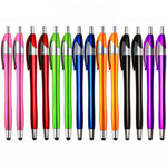 Electronic Screen Touch Stylus, Skoloo 14 Pack 2 in 1 Slim Long Click Ink Stylus Ballpoint Pen for Universal Android Touch Screen Tablet Smartphone, Google Nexus, Samsung Galaxy, HTC, Multi-Colored