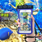 MoKo Waterproof Phone Pouch, Underwater Waterproof Cellphone Case Dry Bag with Lanyard Armband Compatible with iPhone X/Xs/Xr/Xs Max, 8/7/6s Plus, Samsung Galaxy S10/S9/S8 Plus, S10 e, S7 Edge, Blue