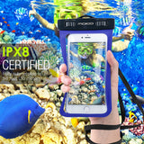 MoKo Waterproof Phone Pouch, Underwater Waterproof Cellphone Case Dry Bag with Lanyard Armband Compatible with iPhone X/Xs/Xr/Xs Max, 8/7/6s Plus, Samsung Galaxy S10/S9/S8 Plus, S10 e, S7 Edge, Blue