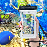 MoKo Waterproof Phone Pouch [2 Pack], Underwater Waterproof Cellphone Case Dry Bag with Lanyard Armband Compatible with iPhone X/Xs/Xr/Xs Max, 8/7/6s Plus, Samsung S10/S9/S8 Plus, S10 e, Up to 6.5"