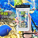 MoKo Waterproof Phone Pouch [2 Pack], Underwater Waterproof Cellphone Case Dry Bag with Lanyard Armband Compatible with iPhone X/Xs/Xr/Xs Max, 8/7/6s Plus, Samsung S10/S9/S8 Plus, S10 e, Up to 6.5"