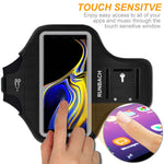 Galaxy Note 9 Armband,RUNBACH Sweatproof Running Exercise Gym Cellphone Sportband Bag with Fingerprint Touch/Key Holder and Card Slot for Samsung Galaxy Note 9 (Black)