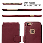 iPhone 8 Wallet Case, Durable and Slim, Lightweight with Classic Design & Ultra-Strong Magnetic Closure, Faux Leather, Burgundy, Apple 8 (2017)