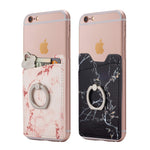 Cardly (Two) Finger Ring and Cell Phone Stick on Wallet Card Holder Phone Pocket for iPhone, Android and All Smartphones. (Pink & Black)