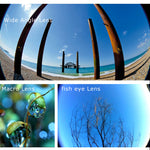 iPhone Lens,by Ailun,3 in 1 Clip On 180 Degree Fish Eye Lens+0.65X Wide Angle+10X Macro Lens,Universal HD Camera Lens Kit for iPhone 7/6s/6s Plus/6/SE/5/5s,Samsung,BlackBerry,Mobile Phone [Black]