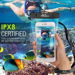 MoKo Waterproof Phone Pouch [2 Pack], Underwater Phone Case Dry Bag with Lanyard Compatible with iPhone X/Xs/Xr/Xs Max, 8/7/6s Plus, Samsung Galaxy S9/S8 Plus, S7 Edge, Note 9/8, Huawei, Black Black