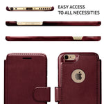 iPhone 6, 6s Wallet Case, Durable and Slim, Lightweight with Classic Design & Ultra-Strong Magnetic Closure, Faux Leather, Burgundy, Apple 6/6s (4.7 in)