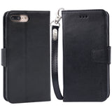 Arae Case for iPhone 7 Plus/iPhone 8 Plus, Premium PU Leather Wallet Case with Kickstand and Flip Cover for iPhone 7 Plus (2016) / iPhone 8 Plus (2017) 5.5" (not for iPhone 7/8) - Black