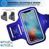 TRIBE Water Resistant Cell Phone Armband Case for iPhone Xs Max, XR, 8 Plus, 7 Plus, 6 Plus, 6S Plus, Samsung Galaxy S9 Plus, S8 Plus, A8 Plus, Note 4/5/8/9 with Adjustable Elastic Band & Key Holder