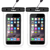 AILUN Waterproof Phone Pouch,2pack IPX8 Snowproof,Dirtproof Case Bag,Universal Compatible iPhone X/Xs/XR/Xs Max/8 Plus,7/7Plus,6 Plus/6/6s,Galaxy S9/S9+,S8/S7,Boating/Hiking/Swimming/Diving[Clear]