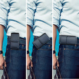 Meilib Samsung Galaxy S10 S9 S8 Holster, Cell Phone Belt Holster Case with Belt Clip Leather Pouch Cover for Samsung Galaxy S10 S8 S9 (NOT Plus) – Built in ID Card Holder (Fits Phone with Case on)