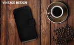 LUPA iPhone XR Wallet case, Durable and Slim, Lightweight with Classic Design & Ultra-Strong Magnetic Closure, Faux Leather, Black, for Apple XR.