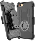 iPhone 6S Case, iPhone 6S / 6 Holster Defender Case E LV Shock-Absorption / High Impact Resistant Armor Holster Defender Case Cover with Kickstand and Belt Swivel Clip for iPhone 6S / iPhone 6 with 1 Stylus, 1 Screen Protector and 1 Microfiber (Black circ