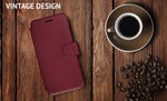 iPhone 8 Wallet Case, Durable and Slim, Lightweight with Classic Design & Ultra-Strong Magnetic Closure, Faux Leather, Burgundy, Apple 8 (2017)