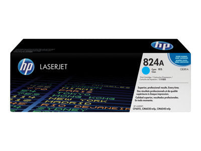 HP 824A Cyan Original LaserJet Toner Cartridge, Codigo: CB381A
