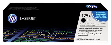 HP 125A Black Original LaserJet Toner Cartridge, Codigo: CB540A