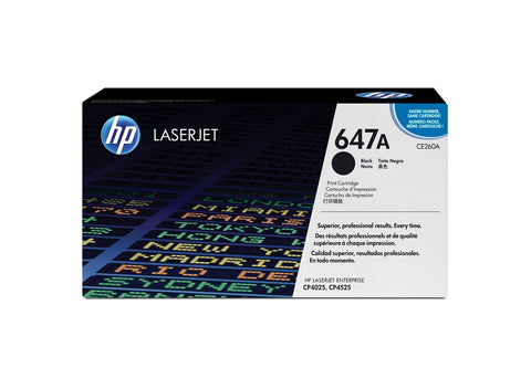 HP 647A Black Original LaserJet Toner Cartridge, Codigo: CE260A