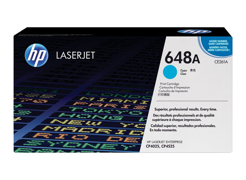 HP 648A Cyan Original LaserJet Toner Cartridge, Codigo: CE261A