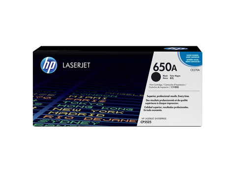 HP 650A Black Original LaserJet Toner Cartridge, Codigo: CE270A