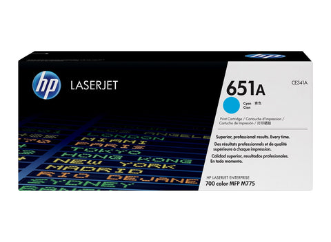 HP 651A Cyan Original LaserJet Toner Cartridge, Codigo: CE341A