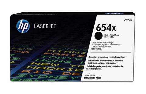 HP 654X High Yield Black Original LaserJet Toner Cartridge, Codigo: CF330X
