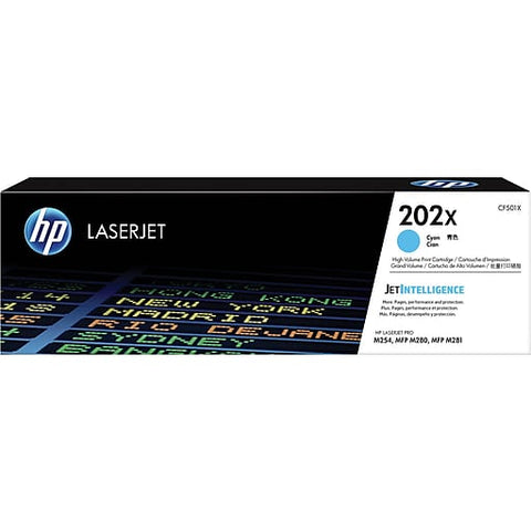 HP 202X High Yield Cyan Original LaserJet Toner Cartridge, Codigo: CF501X