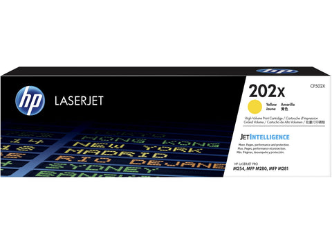 HP 202X High Yield Yellow Original LaserJet Toner Cartridge, Codigo: CF502X