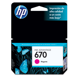 HP 670 Magenta Ink Cartridge, Codigo: CZ115AL