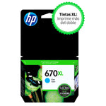 HP 670XL Cyan Ink Cartridge, Codigo: CZ118AL