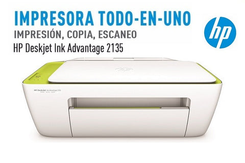 HP Deskjet Ink Advantage 2135, CODIGO: F5S29A#AKY, FUNCIONES: Impresión, copia, escaneado, VELOCIDAD: Hasta 7,5 ppm, WIFI: No, CONEXION: 1 Hi-Speed USB 2.0