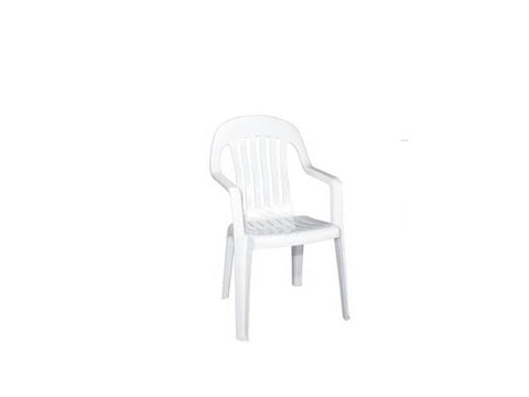 Silla plástica alta color blanco