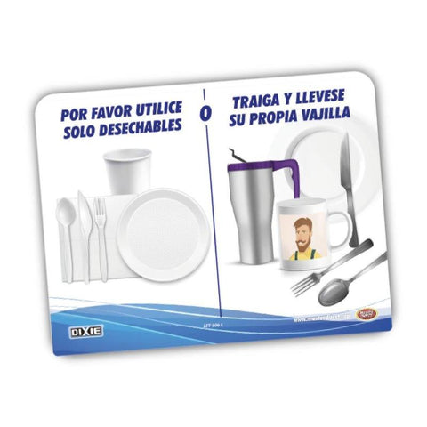 LETRERO UTILICE SOLO DESECHABLES