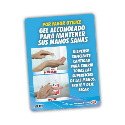 LETRERO "UTILICE GEL ALCOHOLADO PARA MANTENER MANOS SANAS"