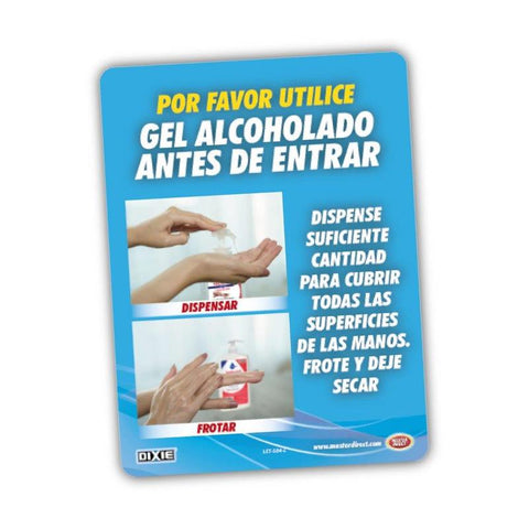 LETRERO "UTILICE GEL ALCOHOLADO ANTES DE ENTRAR"