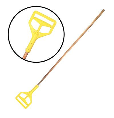 MANGO DE TRAPEADOR DE MADERA CABEZA PLASTICA , DURA-PRO.