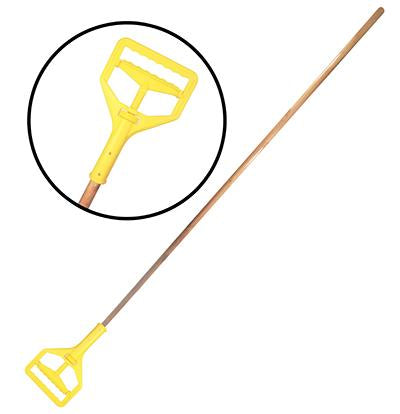 MANGO DE TRAPEADOR DE MADERA CABEZA PLASTICA , DURA-PRO.