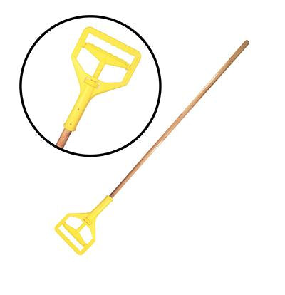 MANGO DE TRAPEADOR DE MADERA CABEZA PLASTICA , DURA-PRO.