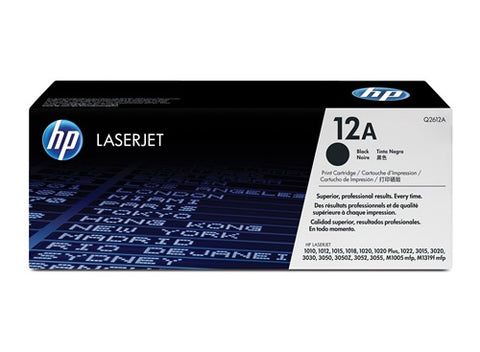 HP 12A Black Original LaserJet Toner Cartridge, Codigo: Q2612A