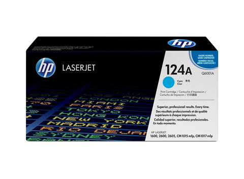HP 124A Cyan Original LaserJet Toner Cartridge, Codigo: Q6001A