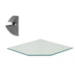 Repisa recta de vidrio vetro 0.8x20x20 cm cromada, Prat-k