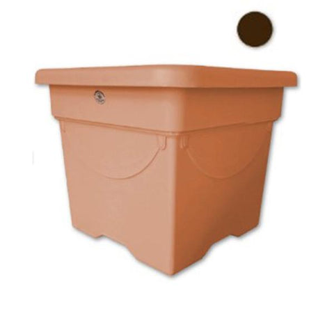 Pote cuadrado de 8x7" chocolate, Plastico la ardilla