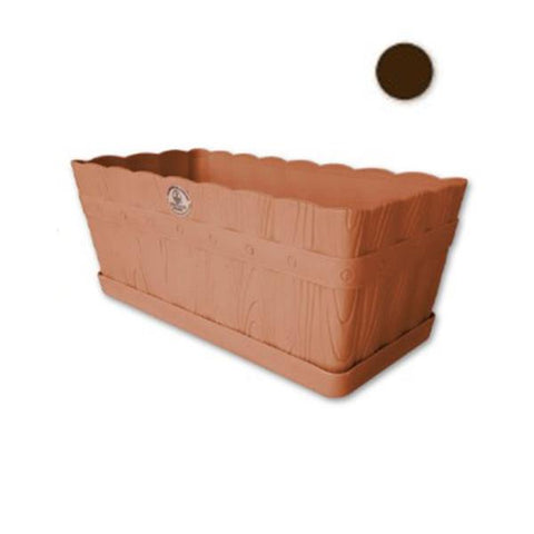 Pote cuadrado chocolate de 17x7x5.5", Plastico la ardilla