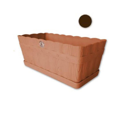 Pote cuadrado de 13x7x5.5" chocolate, Plastico la ardilla