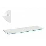 Repisa recta de vidrio vetro 0.8x10x60 cm con soporte blanco, Prat-k