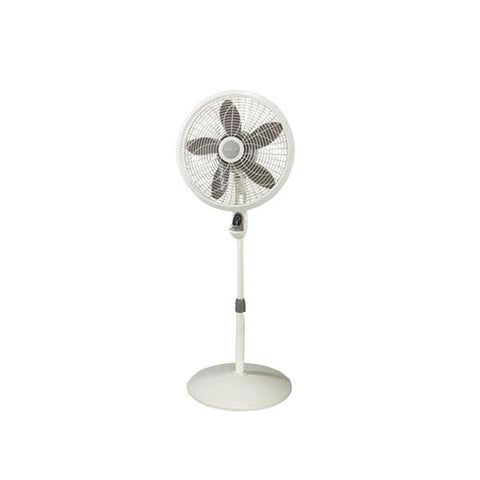 Abanico blanco de pedestal de 18" con control remoto y 3 velocidades, Lasko
