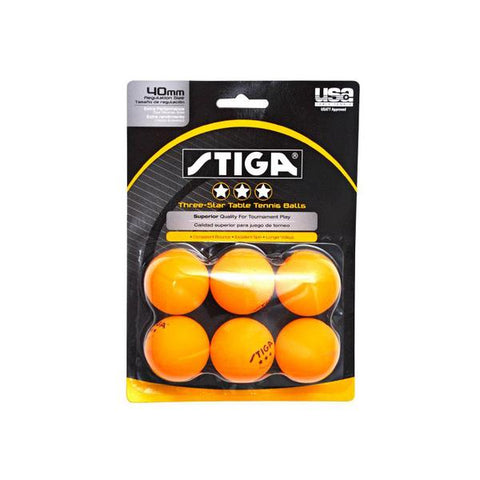 Set de 6 pelotas de ping pong, Stiga